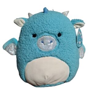 Squishmallows Turquoise Tatiana The Dragon with Silver Accents